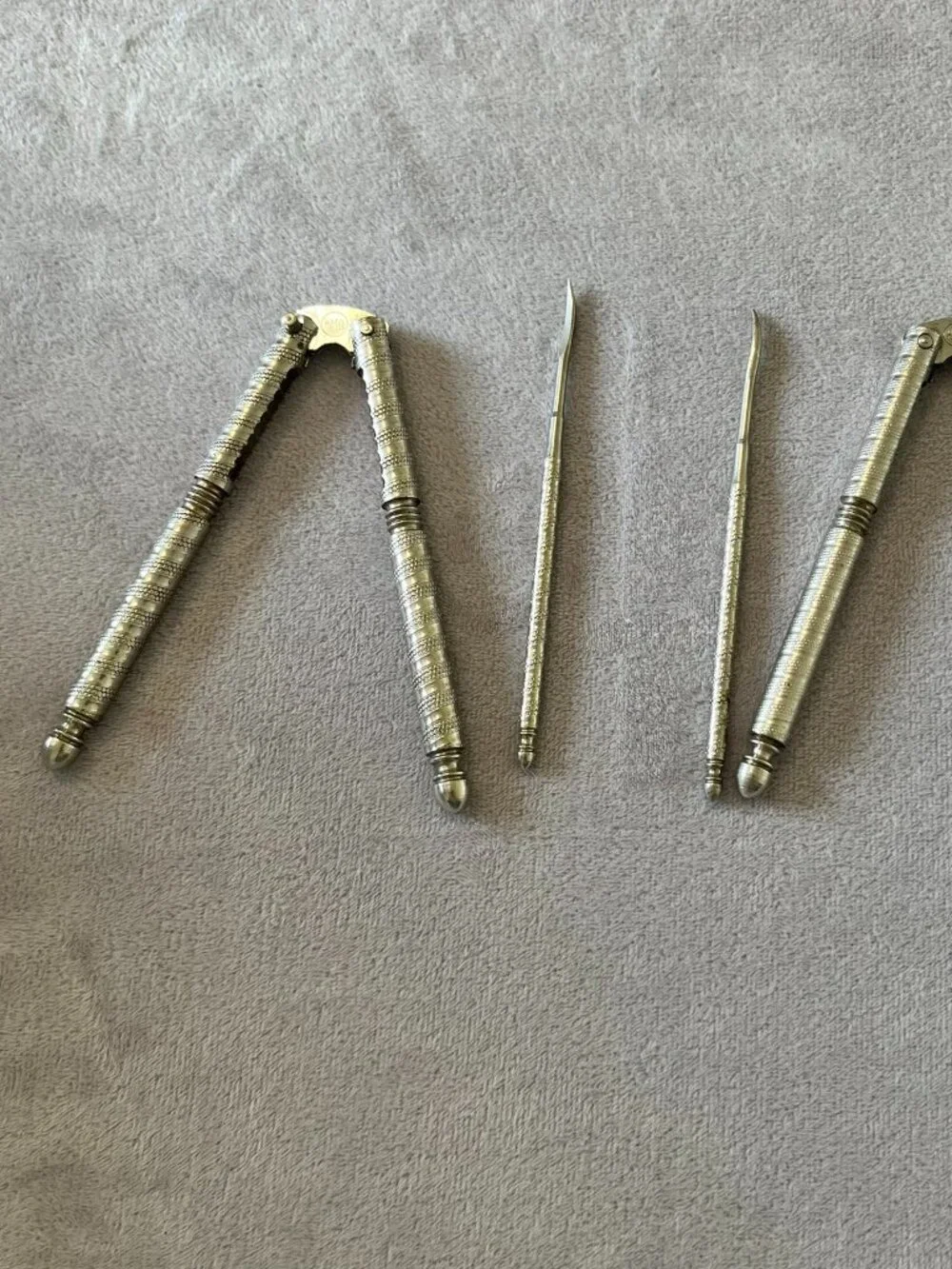 Vintage H M Quackenbush 5” Metal Nutcracker Tool With Nut Pick Set of 2